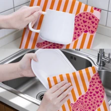 MEMNUN 2pcs Pink Orange Striped And Leopard Print Kitchen Towels, Dish Towels, Hand Towels, Dish Cloths, Home Decor, Kitchen Decor, Hand Towels, Kitchen Accessories, Machine Washable, Cleaning Supplies, Suitable For Restaurant, Kitchen, Bathroom, Home Decor And Gift, All Season Use, 40*60cm/45*70cm, Ultra-Soft Microfiber - Multicolor - View 9