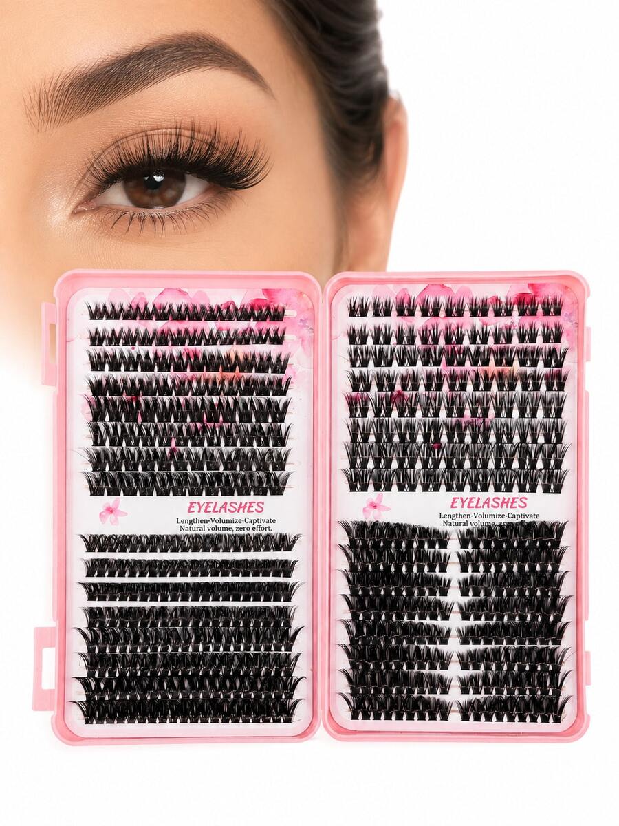 DIY False Eyelashes, Large-Capacity Segmented Cluster Lashes, Single-Bundle Individual Lashes, Suitable For Daily Wear, Home DIY, Parties And Travel - View 1