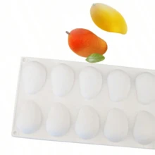 1 pieza Molde de silicona con forma de mango para postre mousse, DIY 6 filas o 10 filas, molde para helado de mango, chocolate, accesorios de cocina para el hogar, cajas para pasteles, bandeja de aperitivos. - Multicolor - Ver 8