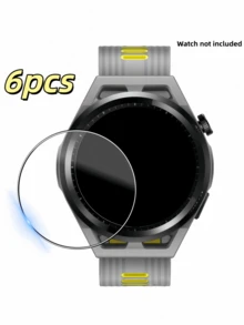 (Lot de 6) Compatible pour Hw Watch GT 6/GT 6 Pro/GT 5/GT5 Pro/Watch GT 4/Watch GT Runner 2/Watch Ultimate 41mm/42mm/43mm/46mm, protecteur d'écran en verre trempé anti-rayures, compatible avec la coque, HD ultra, sans bulles, installation facile - 6 pièces - Voir 12