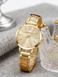 Bộ 2 vòng tay đồng hồ bằng thép không gỉ với vạch số La Mã, trang sức, quà tặng cho thanh thiếu niên, học sinh, dự tiệc, mùa tựu trường. - Nhiều màu - Xem 6