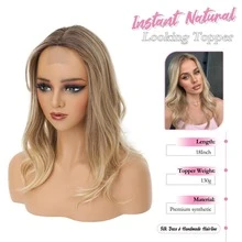 Hair Topper 18 Inch Body Wavy Hair Toppers For Women Natural Coverage Lightweight Comfortable Design, Adds Volume, Seamless Natural Blend, 18 Inch, Halloween - Multicolor - View 3