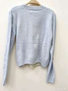 Women's Modal Turtleneck Sweater With Elastic - Dusty Blue - View 2