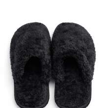Plush-Lined Slippers, Sizes 27 To 44, Non-Slip, Comfortable And Warm. - Black - View 6