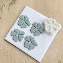 1pc Spring Themed Flower Shaped Polymer Clay Cutter Mold, Asymmetrical Petal Flower Design, For DIY Craft Hobbyists, Precise Cutting, Reusable Mold, DIY Soft Clay Earrings & Handicraft Materials, High Precision Plastic Jewelry Making Kit, Suitable For Beginners And Jewelry Artists - White - View 4