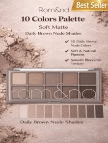 Rom&nd Better Than Palette 102g 04 Dusty Fog Garden 2pcs | Eye Makeup Palette, Matte And Shimmer Eye Shadow, Sparkling Glittery, Various 10 Shades, Long Lasting, High Pigmented, Blendable - 04 Khu vườn sương mù bụi bặm - Xem 1