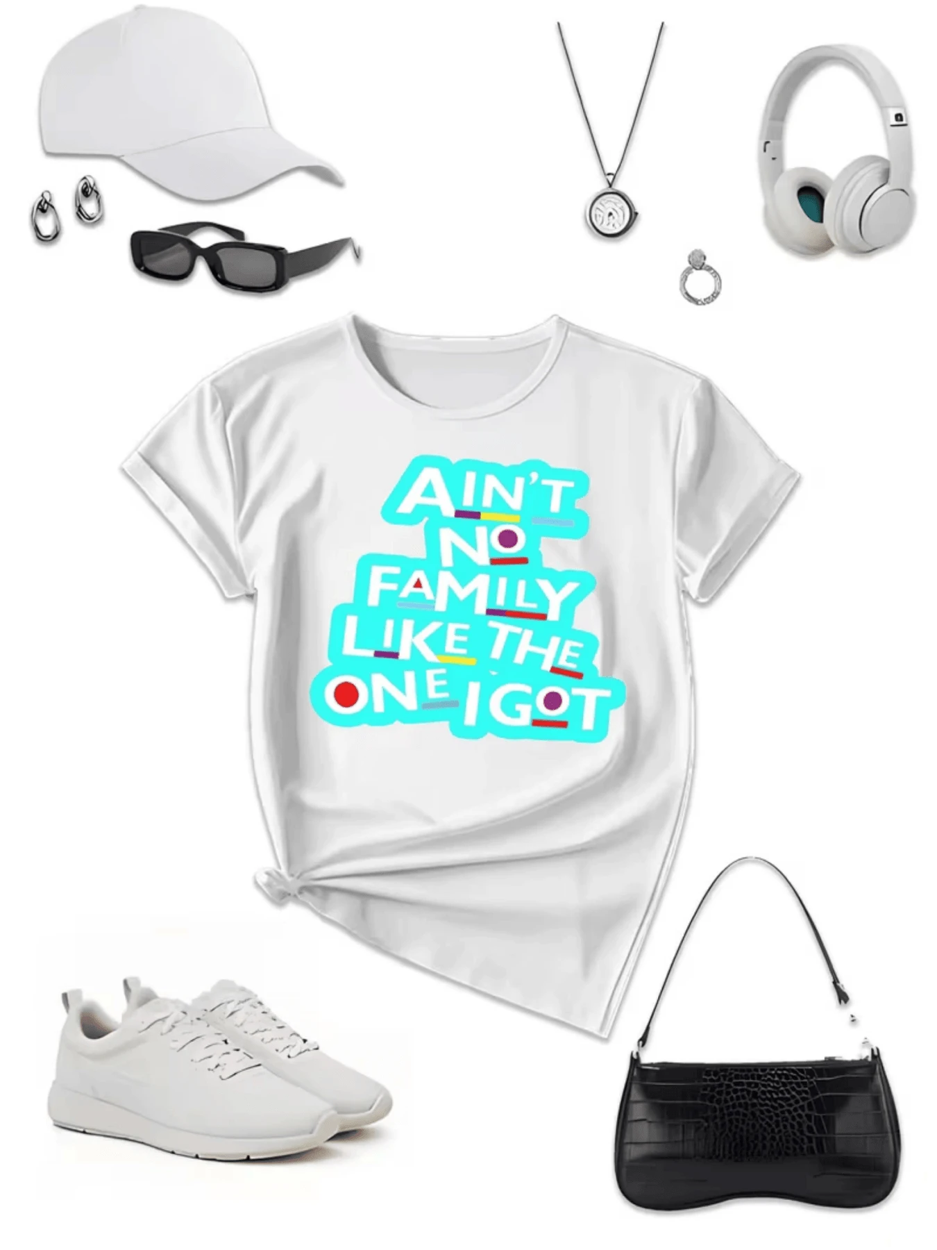 Motivational Text Celebrating Love And Family Unity, Showing Pride In The Bonds That Connect Us At Every Moment Of Life. Comfortable, Modern Women's T-Shirt, Ideal For Everyday Wear. - 白色 - 查看 1