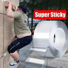 Double-Sided Heavy Duty Reusable Washable Nano Strong Adhesive Tape, Suitable For Home, Office, Car, Can Be Fixed On Wall, Glass And Plastic Surfaces, Essential Strong Adhesive Tape For Home Life, Washable Tape - Transparent - View 10