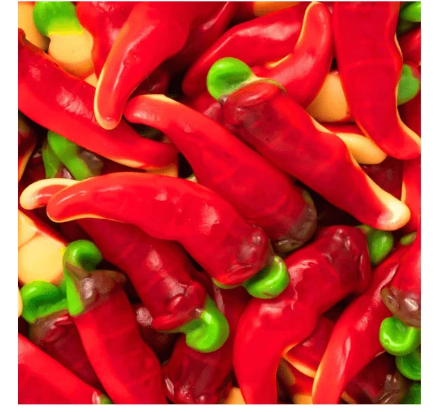 VIDAL Chiles Picantes Rellenos,rellenolas de chile picante bandeja de 75 uds aprox. 795 g Sabor a Cereza Sin gluten Sin grasa Vidal sabor Original garantizada - VIDAL Chiles Picantes - Ver 1