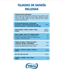 VIDAL rellenolas gran surtidos de modelos para elegir bandeja de 795g Sabor variados Sin gluten Sin grasa Vidal sabor Original garantizada - VIDAL Tajadas de sandía Rellenas - Ver 6