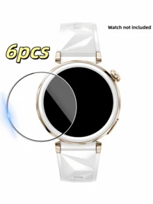 (Lot de 6) Compatible pour Hw Watch GT 6/GT 6 Pro/GT 5/GT5 Pro/Watch GT 4/Watch GT Runner 2/Watch Ultimate 41mm/42mm/43mm/46mm, protecteur d'écran en verre trempé anti-rayures, compatible avec la coque, HD ultra, sans bulles, installation facile - 6 pièces - Voir 24