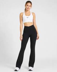 Nike Swoosh Solid Color Crew Neck Pullover Short Medium Support Quick-Drying Padded Sports Bra, Women's, White - White - View 8