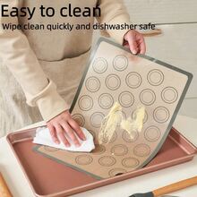 1pc Silicone Baking Mat, Non-Stick Reusable Baking Pad, Heat Resistant Fiberglass Oven Liner, Cake Pan Mat, Suitable For Macarons, Cookies, Baking Tools, Kitchen Accessories, Household Cooking Supplies - View 7