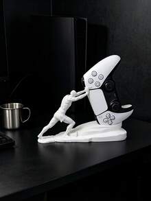 Soporte universal para controlador de juego Sisyphus | Compatible con // SS/SWITCH PRO Multiplataforma | Diseño integrado de pantalla/almacenamiento | Material ABS estable y antideslizante | Colocación en el escritorio | Esencial para la decoración de la sala de juegos - Soporte universal para mando de videojuegos Sisyphus - Ver 8