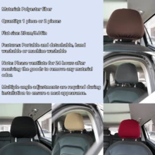 Capa para encosto de cabeça de carro (1 ou 2 Peças), tamanho 23*23cm, feita de fibra de poliéster ou Pu, proteção completa contra poeira, abertura extensível, protege o encosto de cabeça do banco do carro, ideal para decoração automotiva - cor sólida, estampa charmosa. - 23cm/9,06 polegadas - Ver 10