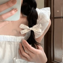 2/1件裝 女款優雅黑白波點蝴蝶結髮夾，甜美青春風，鬆散髮夾、瀏海夾、仙氣側邊鱷魚夾，適合日常使用（隨機顏色） - 彩色 - 查看 2