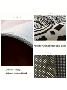 1pc Decorative Printed Car Trunk Mat (2D Flat) - An Essential Companion For Travel. Compatible With Various Car Models, An Indispensable Decorative Accessory For Your Vehicle Interior. Featuring Minimalist Line Pattern Design, It Can Create A Cozy Atmosphere In Your Car While Keeping The Trunk Clean And Dry. - A - View 4