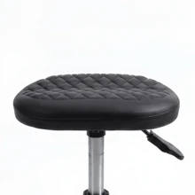 F6 Black PU Leather Adjustable Height Rolling Footrest, Stainless Steel Frame Design, Portable Foot Stool For Nail Salon, Spa, Home Foot Bath And More - Black - View 5