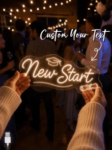 Luz de neón personalizada, recuerdo de fiesta de graduación, letrero de neón LED con gorra de graduación de felicitaciones, luz de neón de felicitaciones personalizada, decoración de fondo para fiesta de graduación, letrero de 2026, regalo de graduación - Multicolor - Ver 1