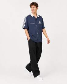 Áo sơ mi ngắn tay cổ bẻ dáng rộng, thời trang và đa năng adidas Originals x Disney Bowling, unisex, màu xanh dương. - Màu xanh lam - Xem 6