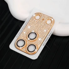 Lens Film For IPhone 17Pro/17Pro Max, Shiny Rear Camera Protective Cover, Diamond Inlaid Film, Starry Orange Rear Camera Protective Film, Scratch-Resistant Anti-Fingerprint Full Coverage, Phone Decoration Accessory, Hot-Selling Birthday Gift For Best Friend, Holiday Gift - Orange - View 10