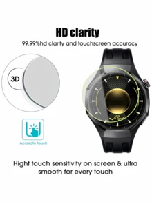 (Lot de 6) Compatible pour Hw Watch GT 6/GT 6 Pro/GT 5/GT5 Pro/Watch GT 4/Watch GT Runner 2/Watch Ultimate 41mm/42mm/43mm/46mm, protecteur d'écran en verre trempé anti-rayures, compatible avec la coque, HD ultra, sans bulles, installation facile - 6 pièces - Voir 8