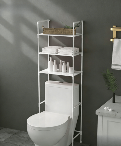 Metal Toilet Top Storage Cabinet |   Freestanding Iron Art Bathroom Storage Artifact With Spray Painted Frame, Storage Solution