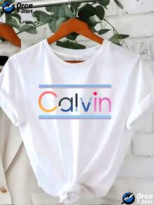 Camiseta Casual de Manga Corta para Mujer - Estampado de letras de anime en ambos lados con diseño de colores contrastantes, cuello redondo cómodo, lavable a máquina, top moderno para uso diario en primavera y verano, corte holgado a la moda, tela ligera, camiseta estampada, ropa de verano. - Blanco - Ver 7