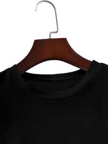 Elegant Women's Shirt, Casual Short-Sleeved Top With Round Neck, Nature-Inspired Design, Comfortable, Simple, Elegant, Fashionable For Work, Vacation And Everyday Wear, Versatile Vintage-Style Top, Local Delivery. - 黑色 - 查看 2