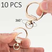 Bộ 4/6/10 móc khóa lò xo bằng hợp kim kẽm, vòng kim loại thích hợp cho ốp điện thoại, túi xách, móc chìa khóa, đồ trang trí Halloween. - Bạc - Xem 3