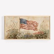1pc Vintage Style Wall Art Poster, July 4th Art Print, American Flag Painting Print, Independence Day Art, American Decor, Independence Day Wall Art, Framed Or Unframed, Room Decor, Home Decor, College Dorm Apartment Decor, Hotel, Home, Living Room, Bedroom, Bathroom And Office Wall Decor Gift - A - View 2