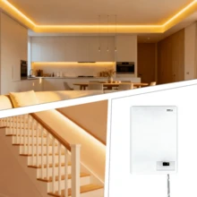 LITSHOW 白色柔光LED灯条，IP67防水，电池供电（不含电池），亮度均匀不眩光，适用于艺术创作、派对、舞台表演、角色扮演和家居装饰。 - 白色 - 查看 2