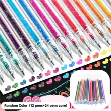 Bộ 60 bút nhũ kim loại, bút gel lấp lánh như cát chảy, bút dạ quang neon dùng để vẽ tranh, phác thảo, làm sổ lưu niệm, nhật ký, có sẵn các gói 1 chiếc/24 chiếc/36 chiếc/60 chiếc, món quà tuyệt vời cho sinh nhật, Giáng sinh, Ngày Valentine, Năm mới, Lễ Phục sinh. - Bộ - Xem 11