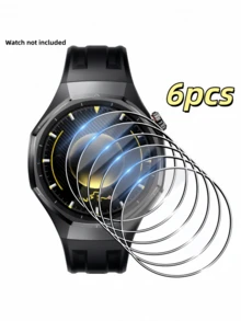 (Lot de 6) Compatible pour Hw Watch GT 6/GT 6 Pro/GT 5/GT5 Pro/Watch GT 4/Watch GT Runner 2/Watch Ultimate 41mm/42mm/43mm/46mm, protecteur d'écran en verre trempé anti-rayures, compatible avec la coque, HD ultra, sans bulles, installation facile - 6 pièces - Voir 3