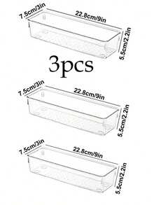 6pcs Transparent Cup And Spoon Storage Box, Cosmetics Storage Basket, Skin Care Product Storage Rack, Bedroom Dresser Storage Box, Clear Stackable Drawer Organizer, Multi-Purpose Desktop Storage Box, Multi Specification Desktop Storage Box, Compartment Sorting Box In The Drawer, Space-Saving Organizer - Multicolor - View 14
