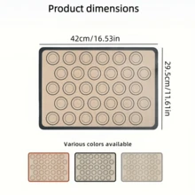 1pc Silicone Baking Mat, Non-Stick Reusable Baking Pad, Heat Resistant Fiberglass Oven Liner, Cake Pan Mat, Suitable For Macarons, Cookies, Baking Tools, Kitchen Accessories, Household Cooking Supplies - View 2