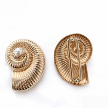 1pc Metal Spiral Seashell Design Scarf Clip, Swimsuit Bra Front Connector, Ribbon Waist Belt Buckle, Bikini Decor, Gift For Friends, Birthday, Beach Holiday Accessory - Multicolor - View 8
