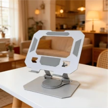 New Tablet Stand, Desktop Live Streaming Phone Holder With 360° Rotating Base, Metal Design, Compatible With Multiple Tablets And Phones, Multi-Angle Adjustable Design, Suitable For Office, Watching Videos, Learning And More - View 12