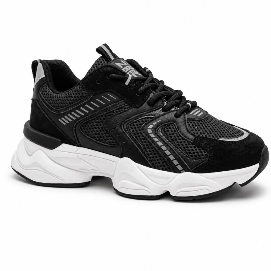Ramarim Women's Chunky Platform Sneakers, Fashion Casual Street Style, Geometric Detail, Comfortable - màu đen - Xem 1