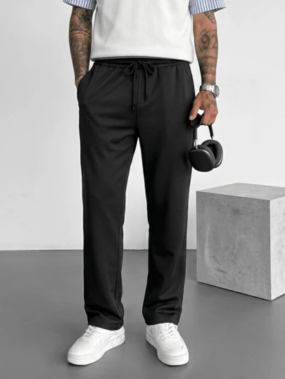 glestore Men's Retro Coin-Print Drawstring Sweatpants: Soft, Comfortable, And Perfect For All Seasons Pantalones De Hombre Straight Leg