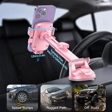 YAIUZGOO Giá đỡ điện thoại ô tô màu hồng, đế hút chắc chắn gắn trên bảng điều khiển/kính chắn gió, xoay 360°, tự khóa, phù hợp với và Android. - A - Xem 9