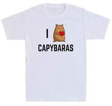 Unisex Reines Baumwoll T-Shirt für Männer und Frauen "Ich pinkle in Pools" lustiges Capybara Meme Grafik T-Shirt - 100% Baumwolle 200g/m² Schwarz Y2K Retro Casual Tee mit kräftigem orangefarbenem Muster, Kurzarm Rundhals humorvoller Neuheitenoberteil für Erwachsene Weiche Baumwolle, Casual Alltags Tragen, leicht, atmungsaktiv, süß, perfekt für Urlaub, Blusen Geld Mujer, Playeras De Woman - Weiß 3 - Übersicht 1