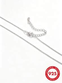 925 Sterling Silver Necklace, Minimalist Style, Shiny Basic Chain, Women's Accessory, Elegant Design - Silver - View 1