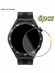 (Lot de 6) Compatible pour Hw Watch GT 6/GT 6 Pro/GT 5/GT5 Pro/Watch GT 4/Watch GT Runner 2/Watch Ultimate 41mm/42mm/43mm/46mm, protecteur d'écran en verre trempé anti-rayures, compatible avec la coque, HD ultra, sans bulles, installation facile - 6 pièces - Voir 25