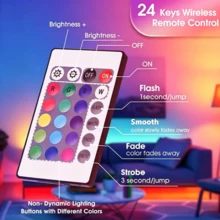 LITSHOW Tira de luz LED RGB de 32.8 pies con control remoto de 24 teclas, alimentada por USB de 5V, con respaldo adhesivo para una instalación fácil, adecuada para computadora, TV, gabinete, etc. - RGB - Ver 2