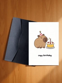 Cute Capybara Birthday Card With Envelope - Funny Cartoon Animal Design, Suitable For Anyone, Celebration Card, Great For Best Friends And Loved Ones - A - View 17