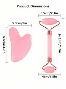 2PCS Facial Massage Tool Set, ABS Resin Face Roller And Scraping Board Kit, Lightweight Durable Material For Daily Skincare Routine, Smooth Surface For Gentle Skin Massage, Helps Relax Muscles And Improve Skin Appearance, Suitable For Face, Neck, Body And Back Use, Easy To Clean And Portable Design, Perfect For Home Spa, Self Care, Beauty Routine And Travel Use, Available In Pink And White Colors, Ideal Gift For Women, Friends, Birthdays And Holidays - 粉色 - 查看 8