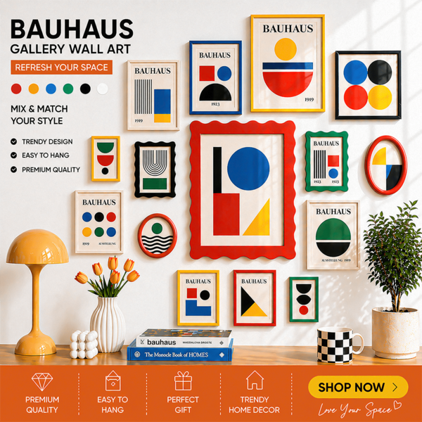 Wellenförmige Bilderrahmen - Künstlerische Wandkunst in verschiedenen Größen für Galeriewände, Schlafzimmer & Raumdekoration, Schwarz/Weiß/Gelb/Rot/Blau/Grün, kompatibel mit 4x6, 5x7, 6x8 und 8x10 Zoll Fotos