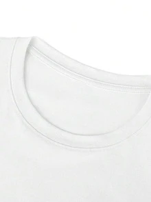 Camiseta de manga corta con estampado "Sol en el Mar" para mujer, ropa casual de calle para vacaciones, playa y festivales. - Blanco - Ver 2