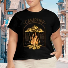 Camiseta Ligera Casual para Mujer Plus Size de Verano - Negro - Ver 4